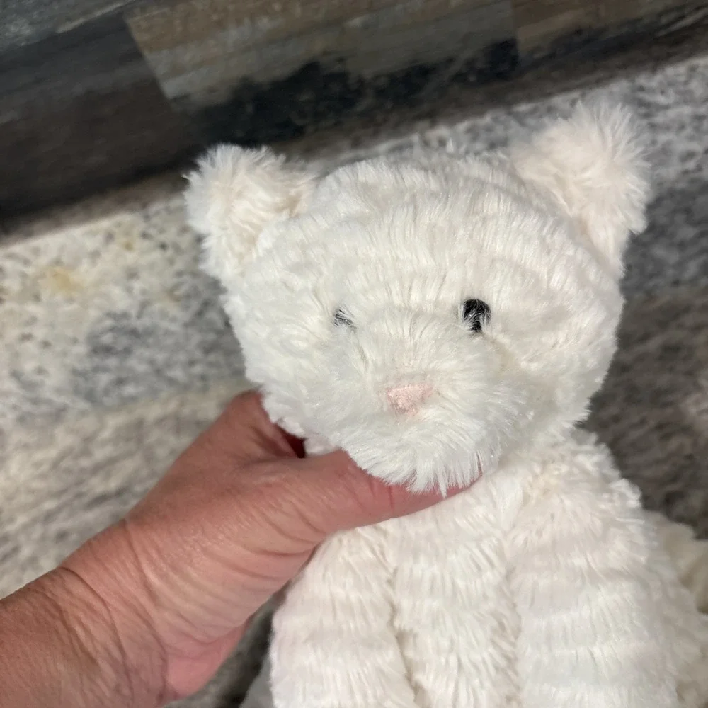 Jellycat Fuddlewuddle Kitty Kitten White Cream Plush Cat Pink Nose  8